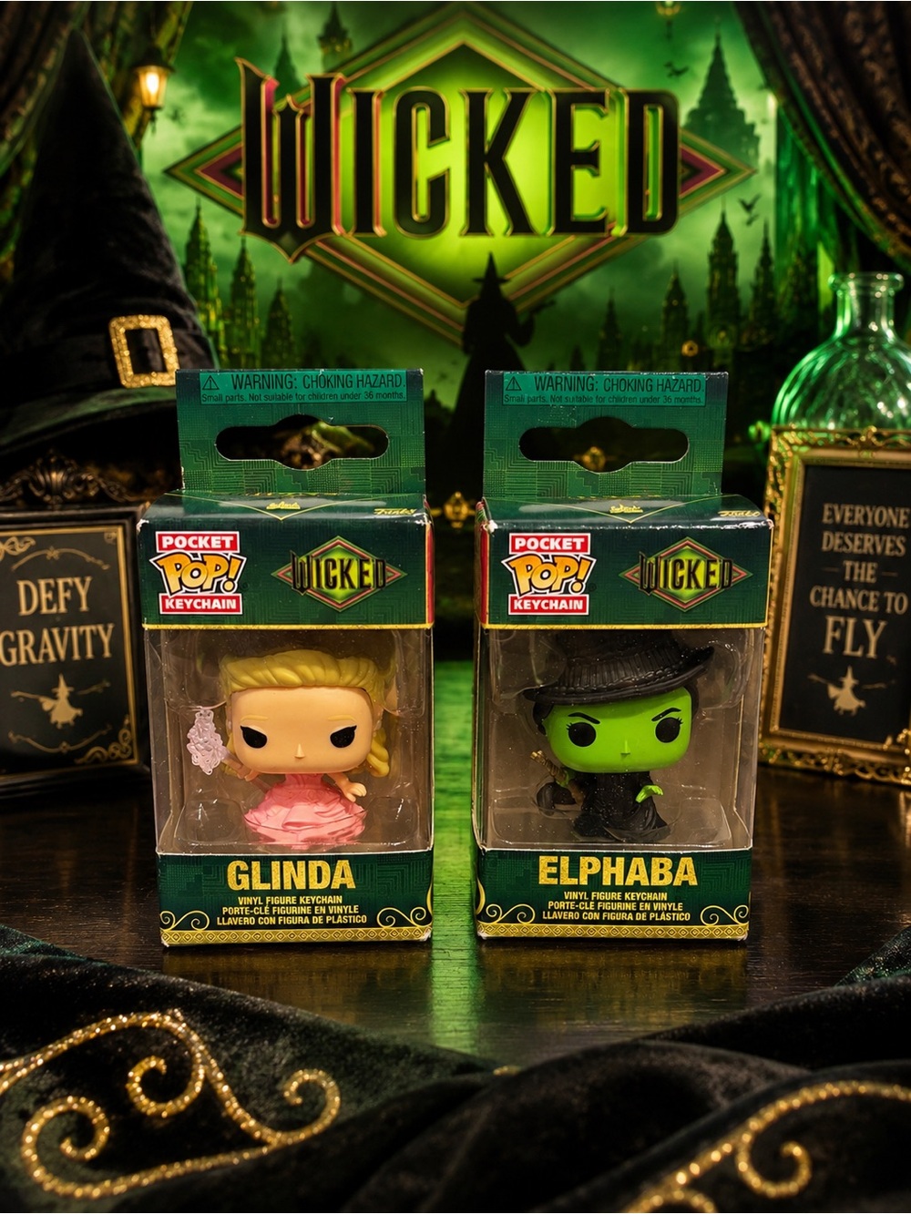 Wicked Funko Pocket Pop! Keychain Glinda & Elphaba Set NIB